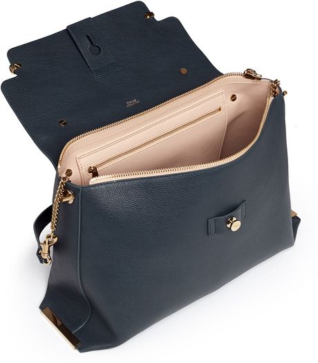 Chloé 'Clare' Large Leather Shoulder Bag in Green (Blue and Green) | Lyst