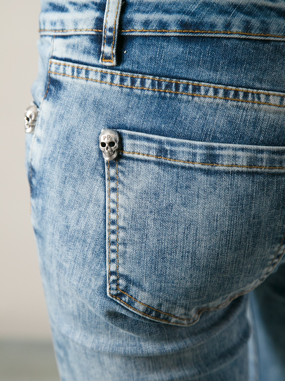 Philipp plein Skull Detail Jeans in Blue Lyst