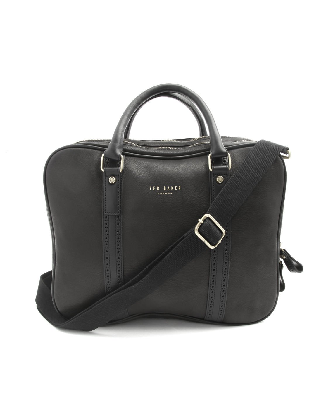 Ted Baker Smart Black Leather Office Bag in Black for Men | Lyst