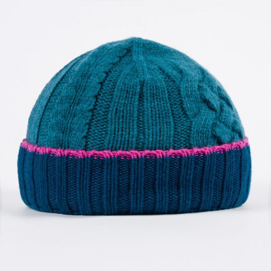 Lyst Paul Smith Women's Teal Cableknit Wool Beanie Hat in Blue
