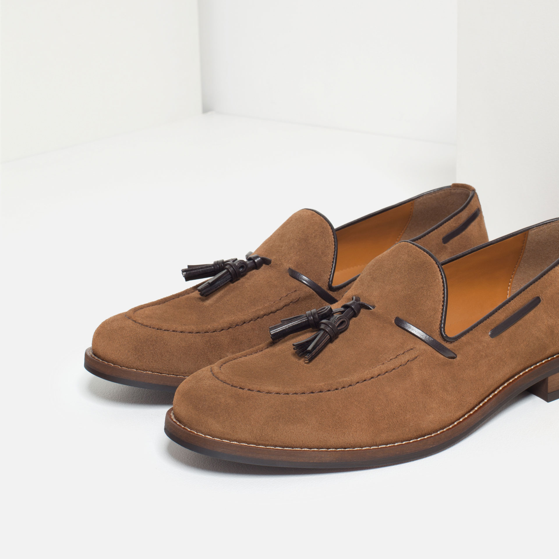 zara loafers zara split suede leather tassel loafers in brown lyst zara loafers zara split suede leather tassel loafers in brown lyst