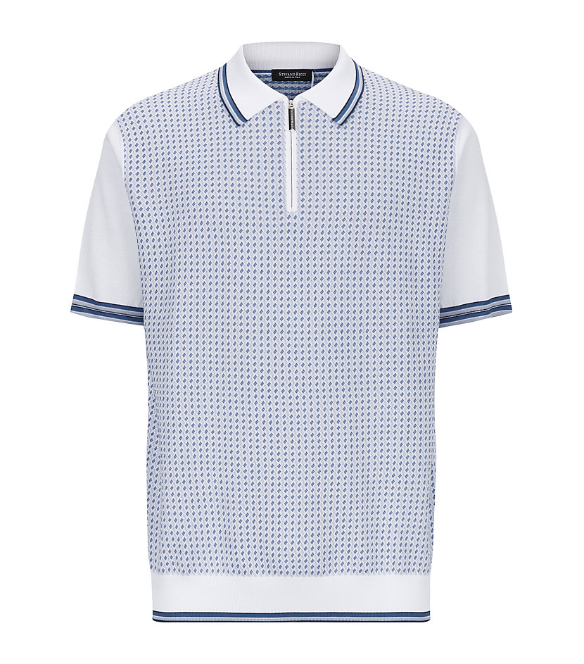 Stefano Ricci Knitted Polo Shirt in Blue for Men | Lyst