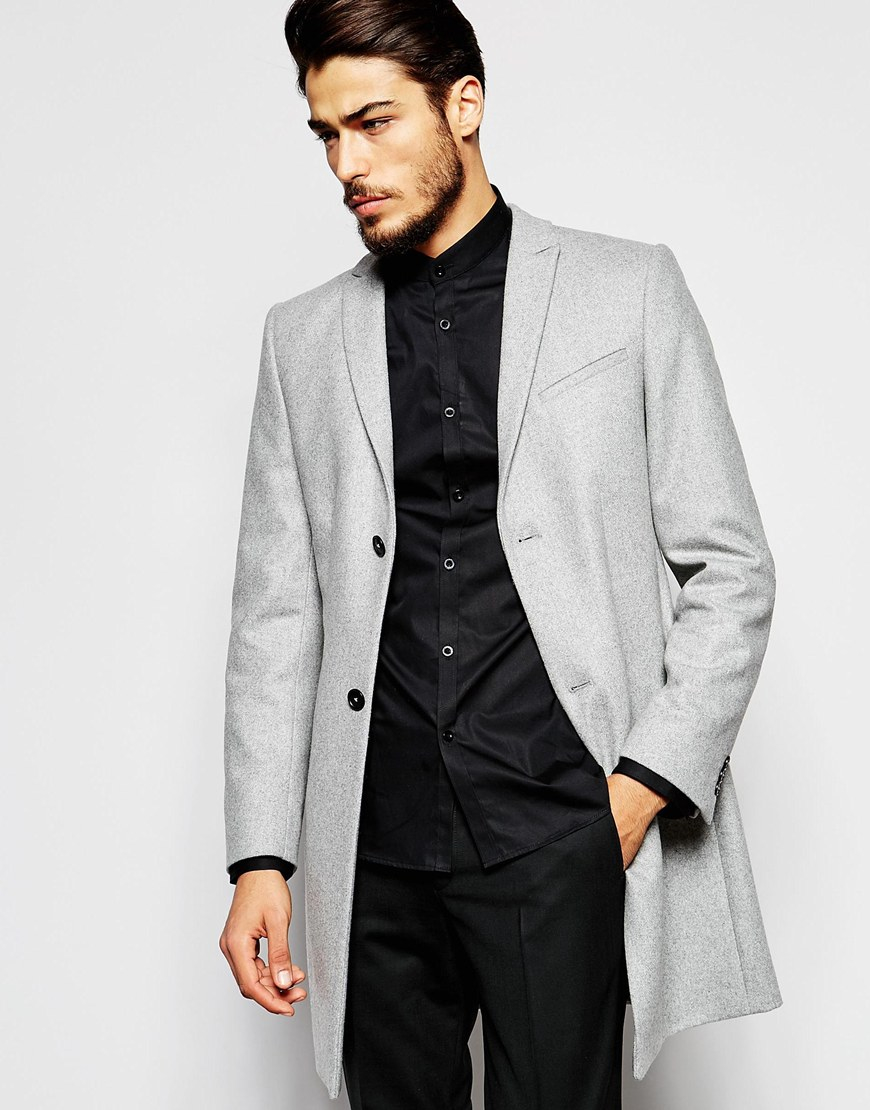 Lyst - Noak Wool Overcoat In Super Skinny Fit in Gray for Men