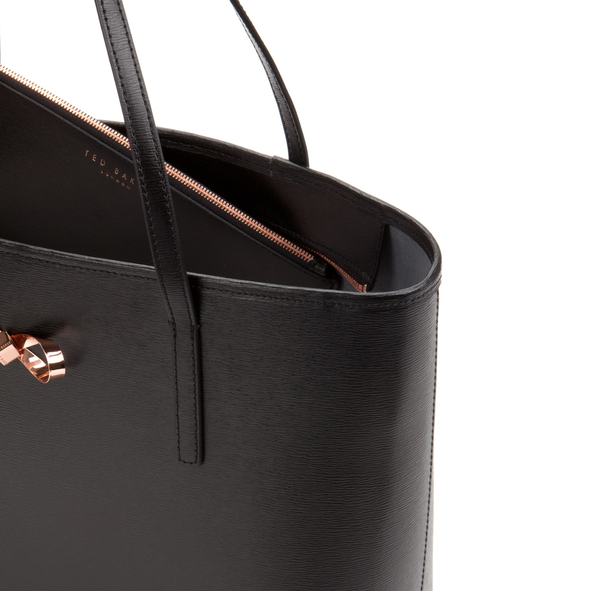 Ted Baker Bonnita Bow Detail Leather Shopper Bag in Black - Lyst