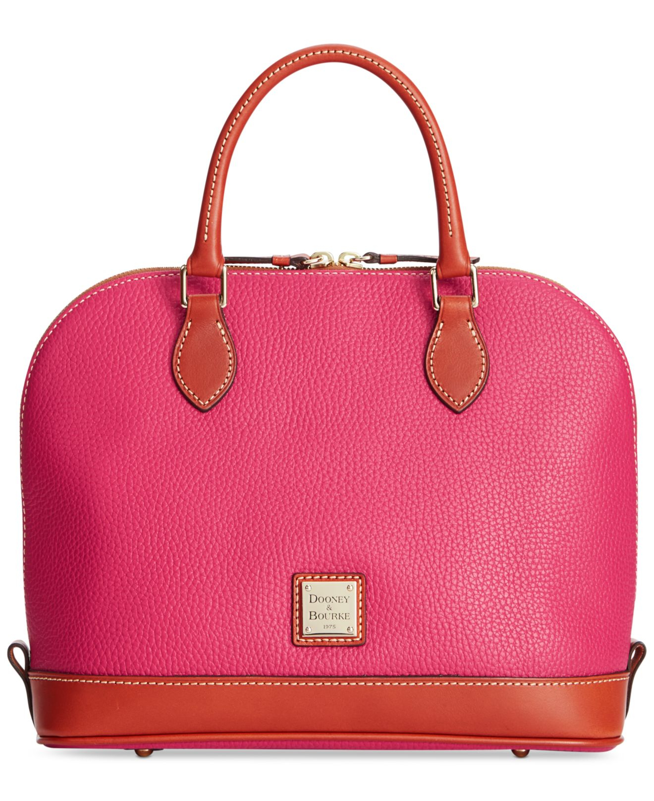 Dooney & bourke Pebble Zip Zip Satchel in Red (Strawberry) | Lyst