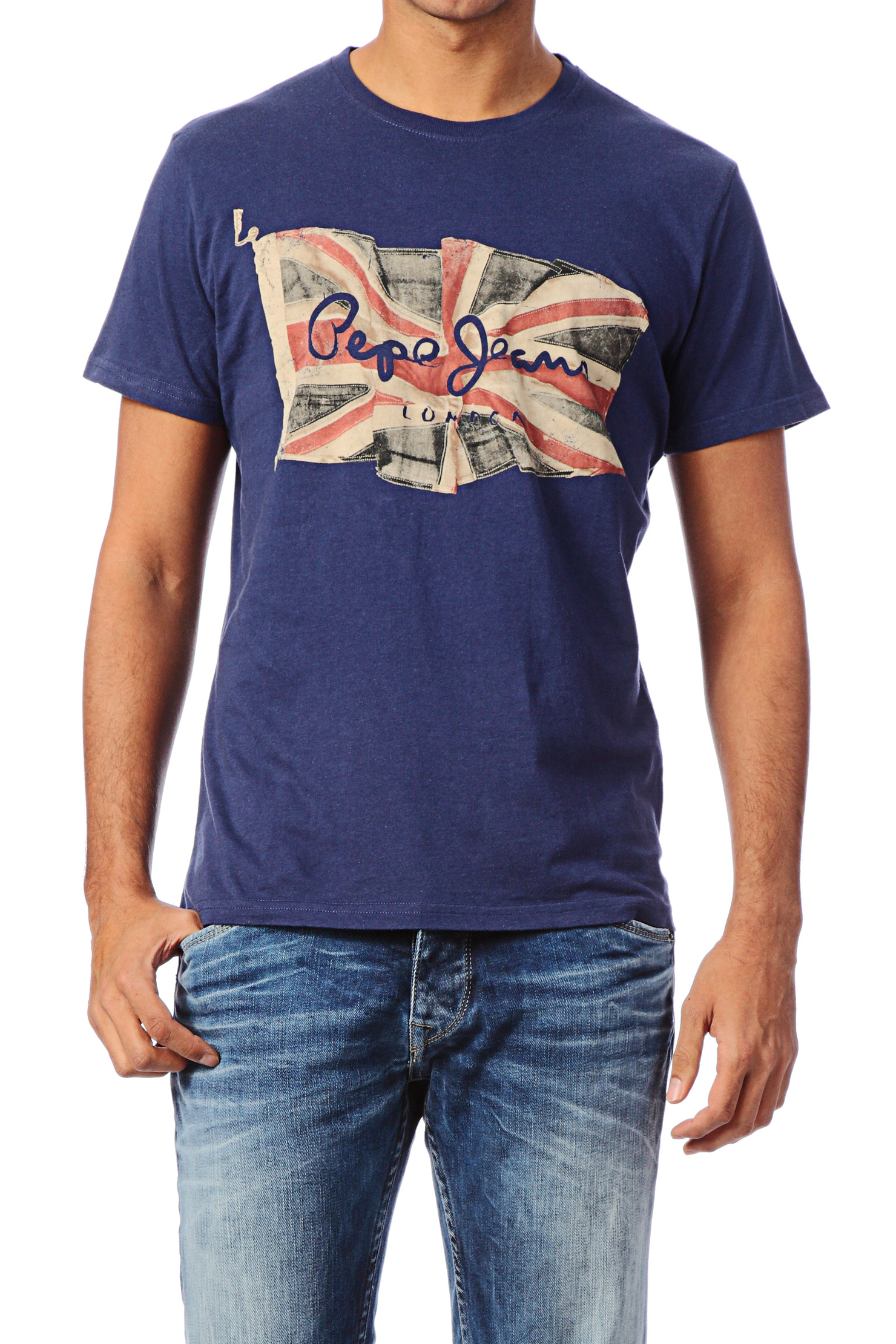 Pepe Jeans Short Sleeve Tshirt Flag Logo in Blue for Men | Lyst