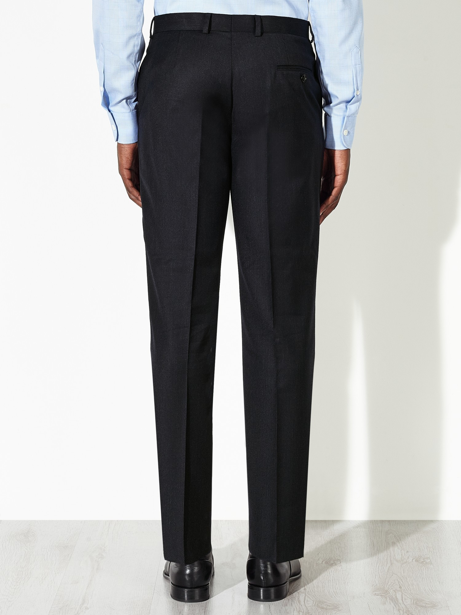 John lewis Milled Fine Stripe Wool Tailored Suit Trousers in Black for ...