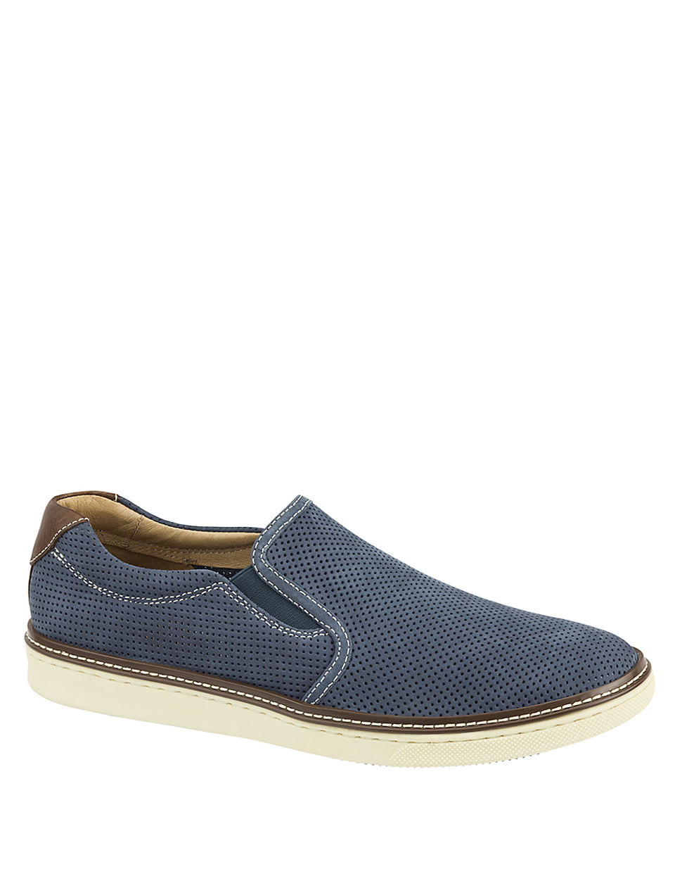 Johnston & Murphy Mcguffey Perforated Leather Slipon Shoes in Blue for ...
