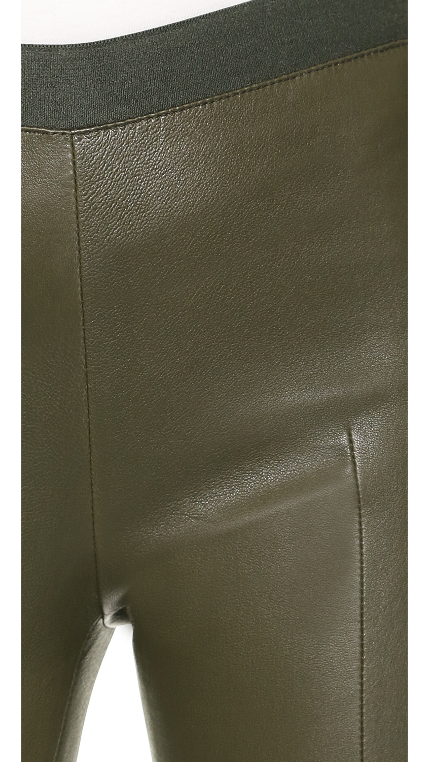 acne pant yoga studios  Moss in Acne   Leather  Green Lyst Pants Clean Green