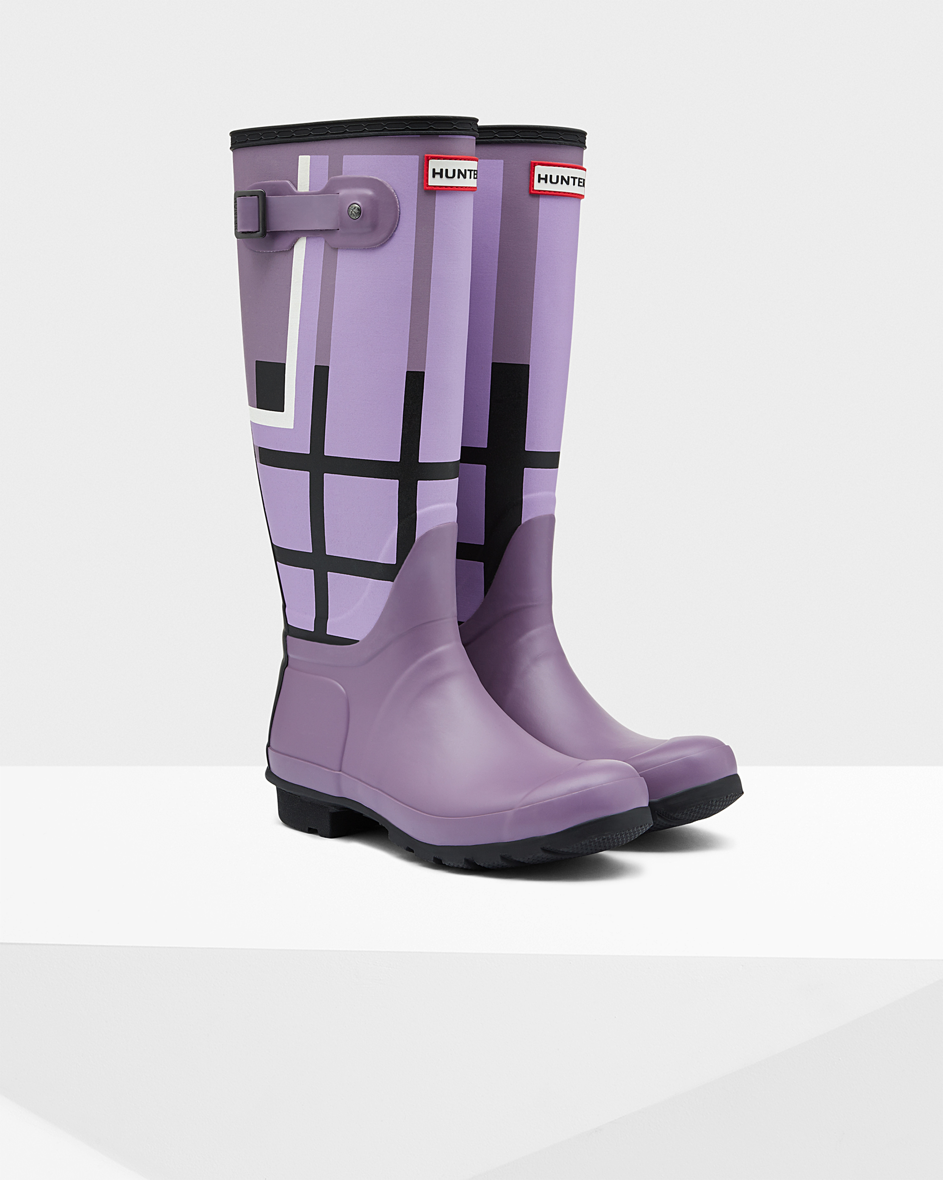 Hunter Women'S Original Tall Tartan Rain Boots in Purple | Lyst
