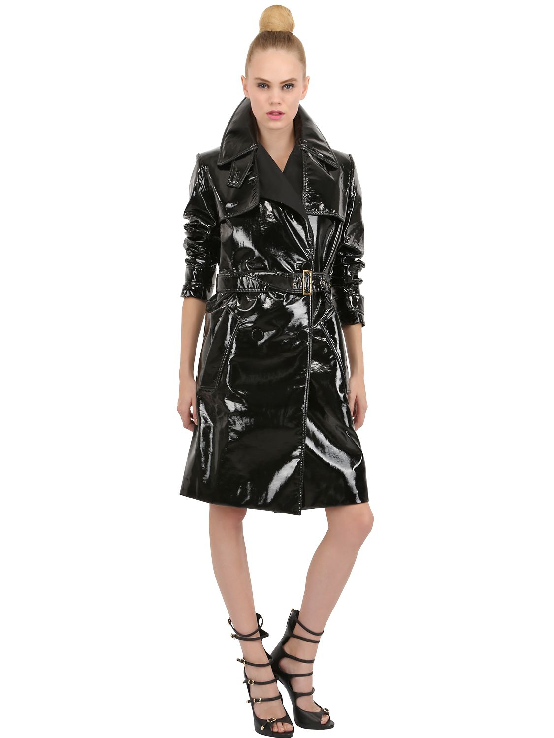 Vinyl trench coat plus size