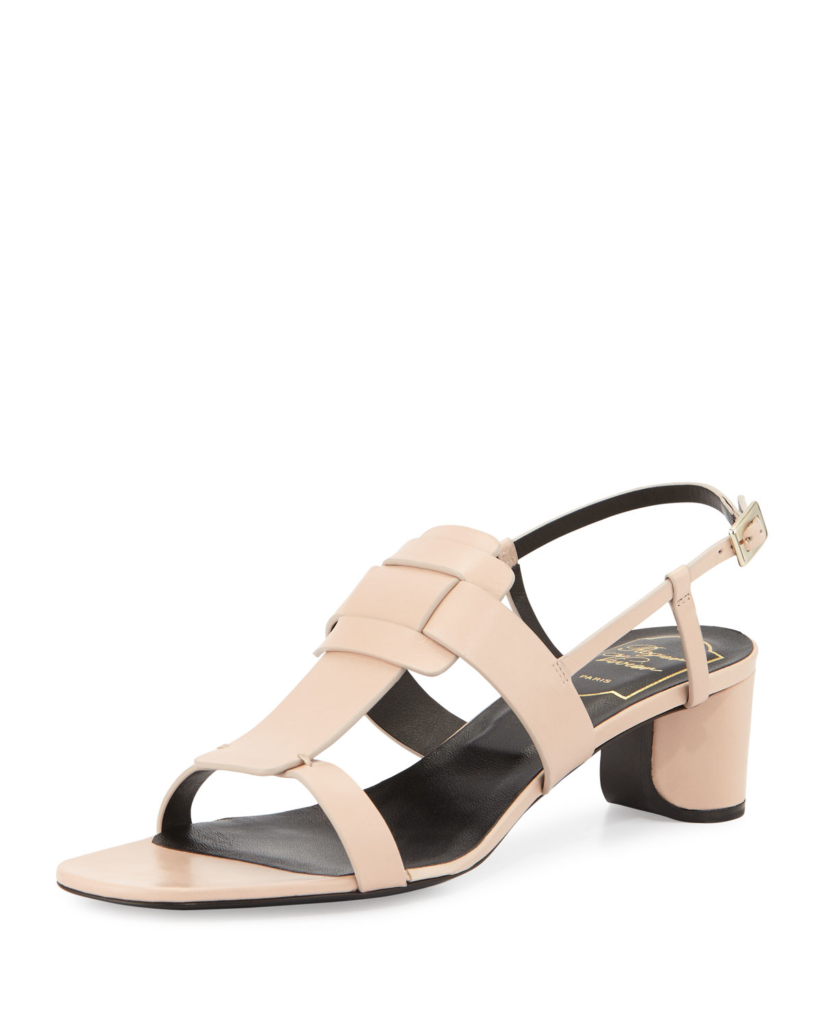 Lyst Roger  Vivier  Pilgrim Buckle Leather City Sandals  in 