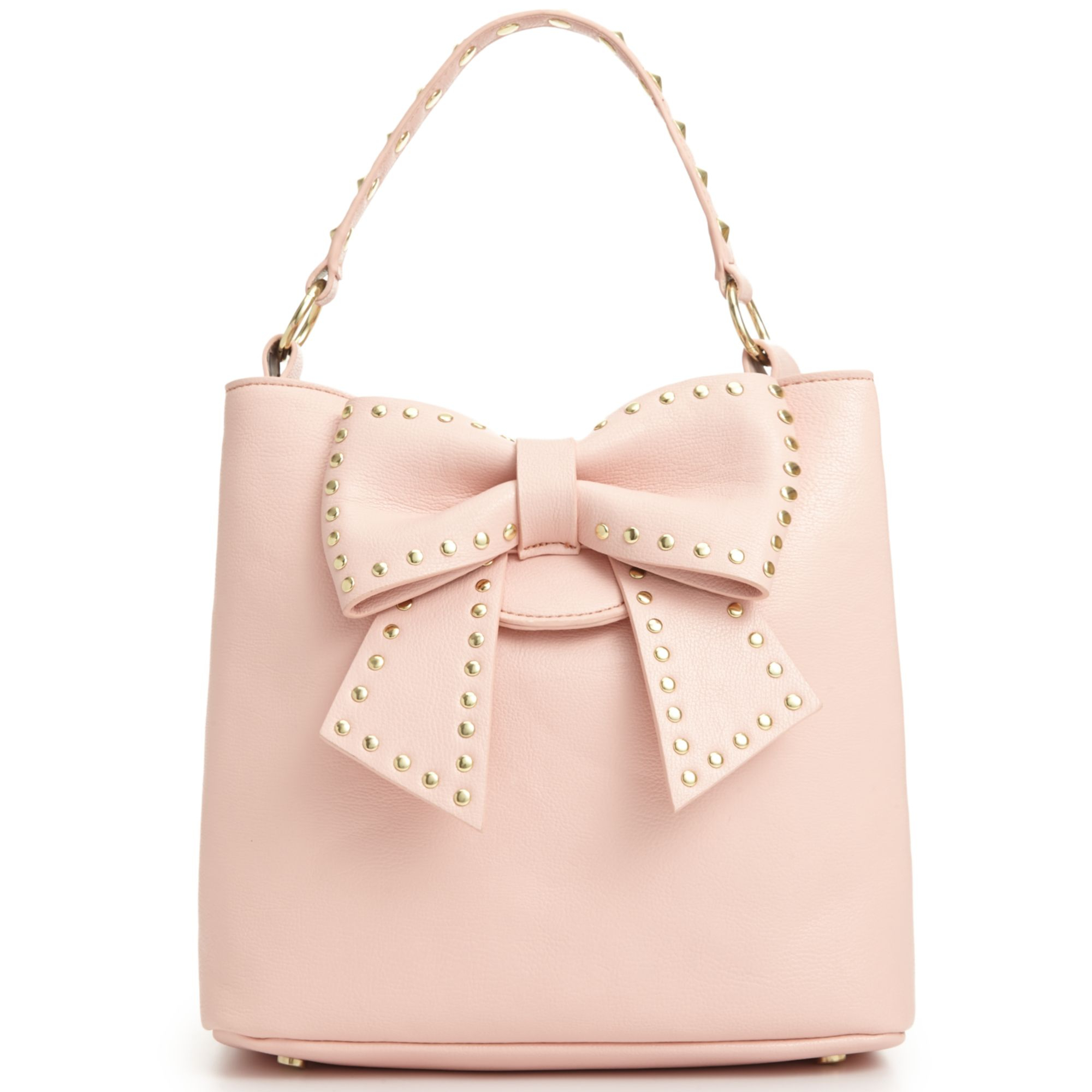 betsey johnson pink and white purse