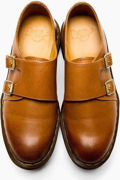 Dr. Martens Brown Leather Monk Strap Jules Shoes in Brown for Men | Lyst