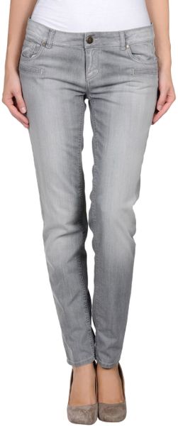 Twin Set Denim Trousers in Gray (Grey) | Lyst