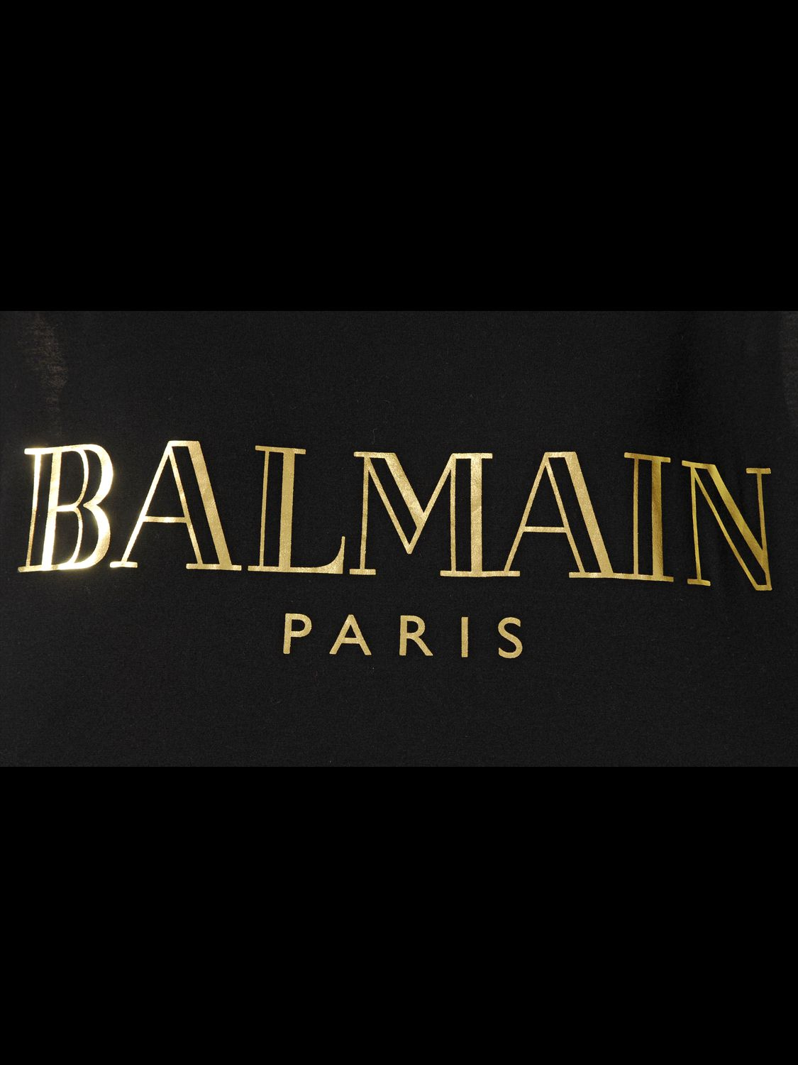 Balmain Logo Printed Cotton T-shirt in Black/Gold (Black) - Lyst