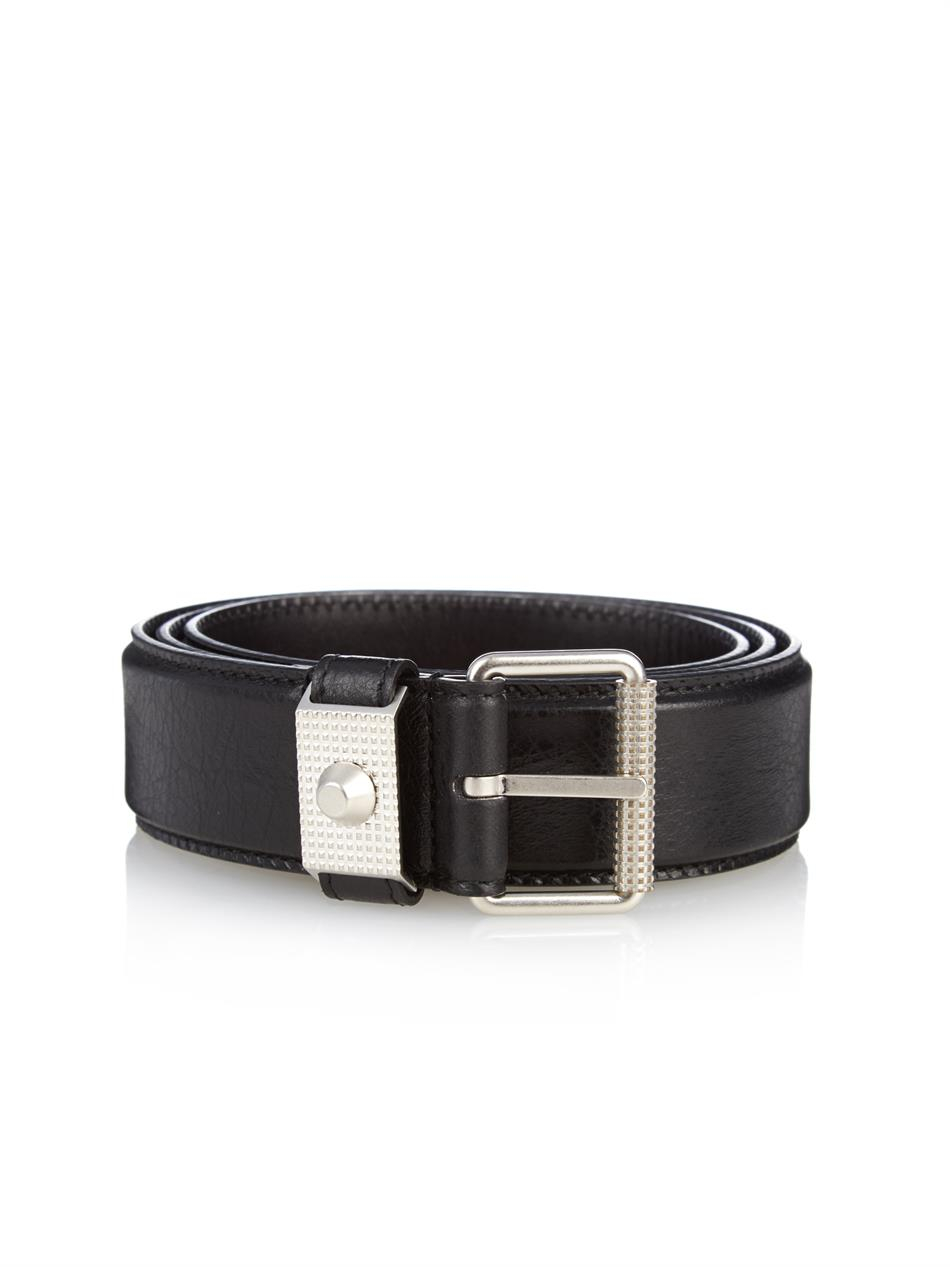 Balenciaga Arena Grained-Leather Belt in Black for Men | Lyst