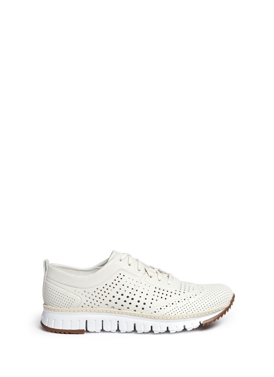 zerogrand perforated leather sneakers