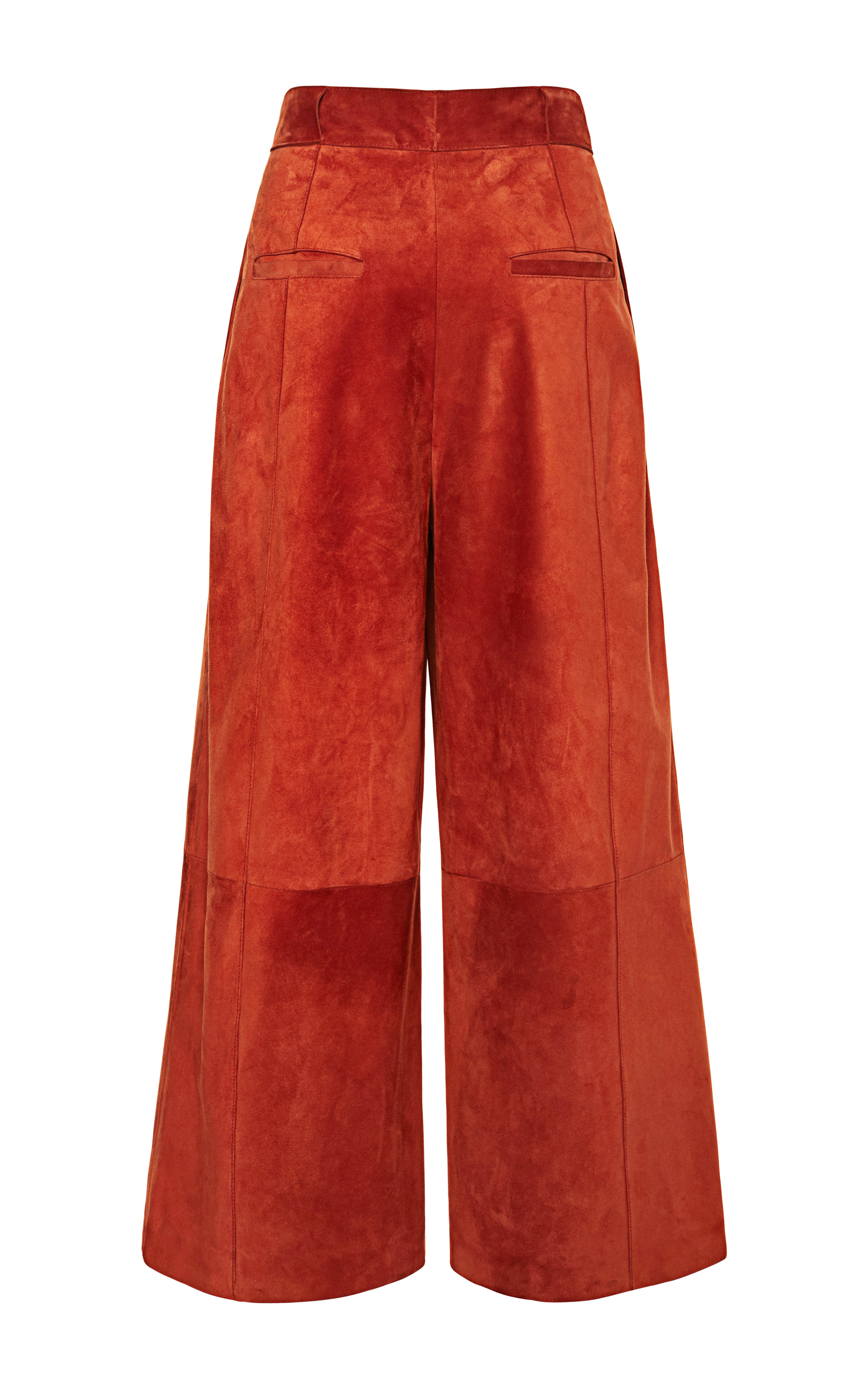 Lyst - Proenza Schouler Suede Suiting High Waist Culottes Pant in Red