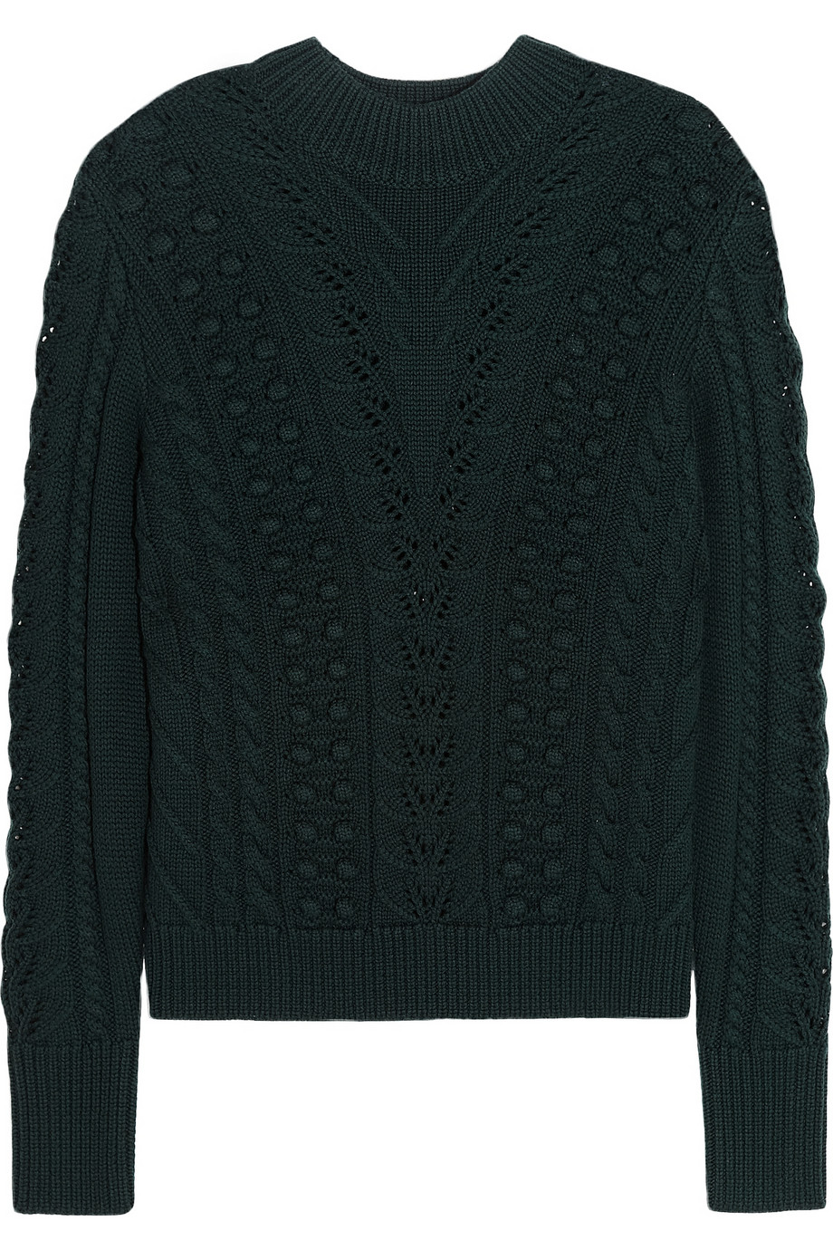 Temperley london Falcon Cable-Knit Wool Sweater in Green (Forest green ...
