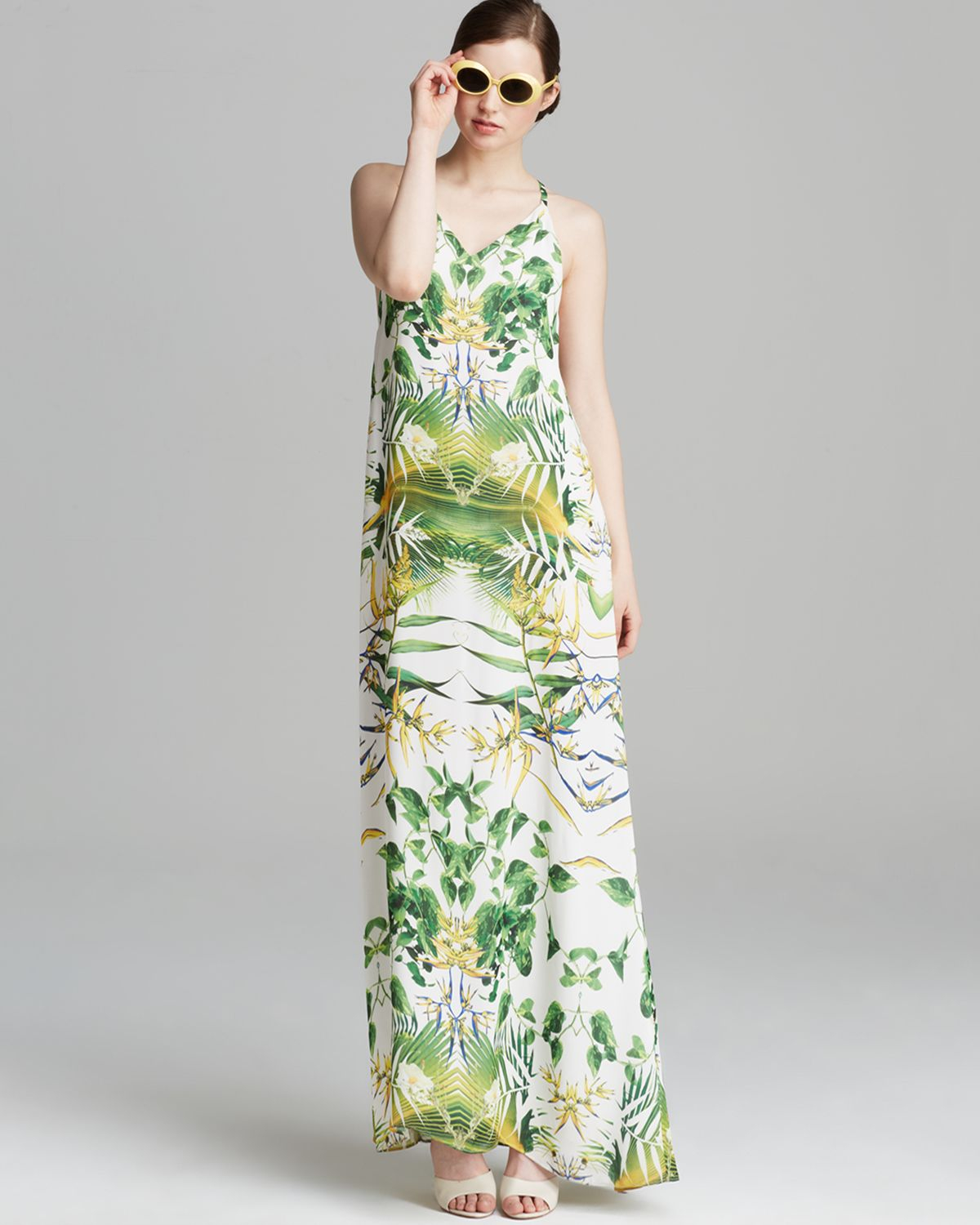 Lyst Alice Olivia Maxi Dress Dove Tropical Print Gallery
