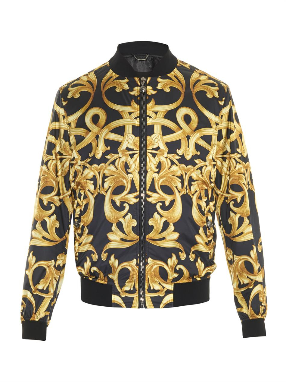 Versace Baroque Print Shell Jacket in Black for Men | Lyst