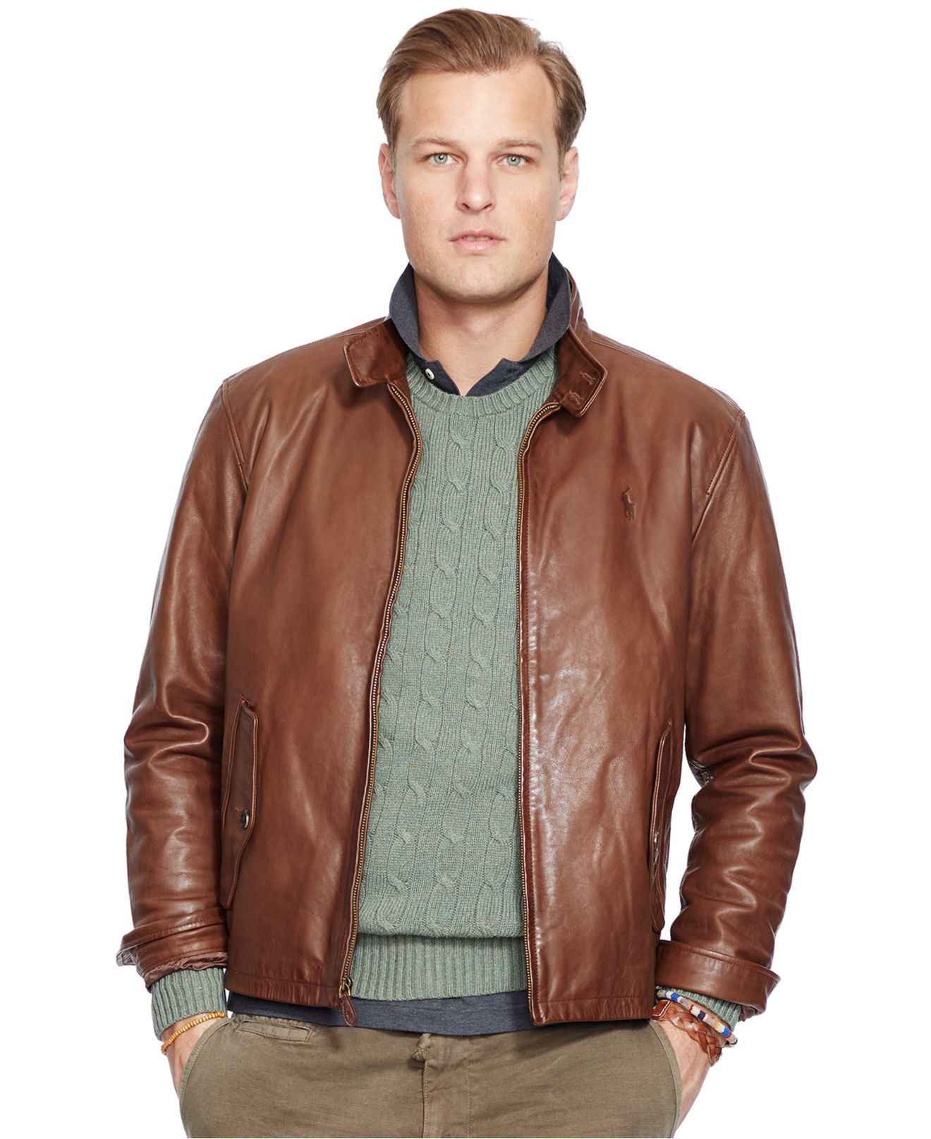 Lyst Polo Ralph Lauren Big And Tall Leather Barracuda Jacket In Gallery