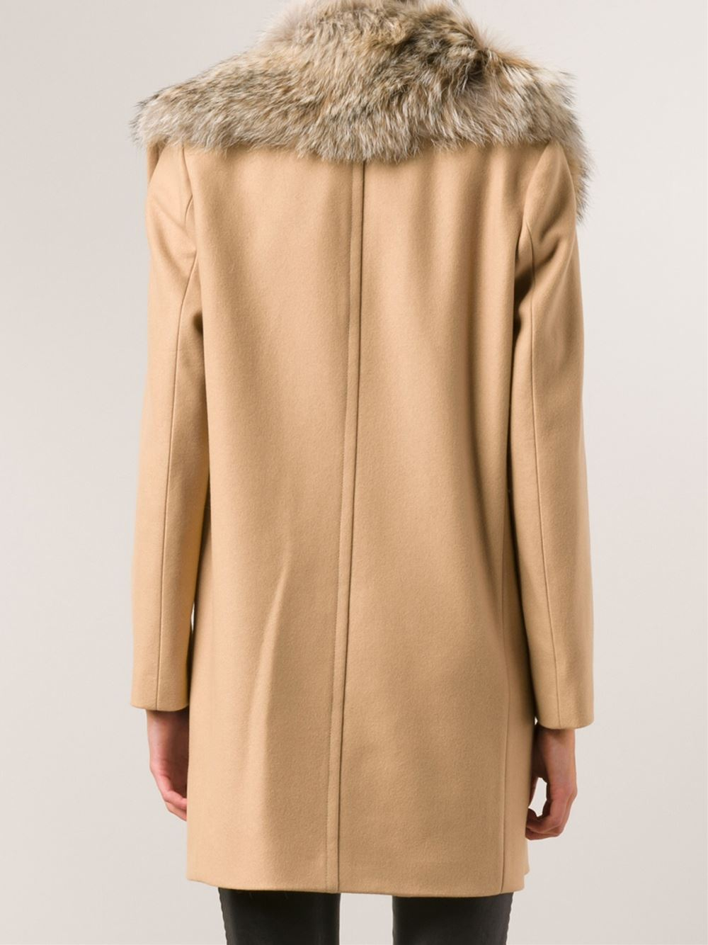 Msgm Double Breasted Coat in Brown | Lyst