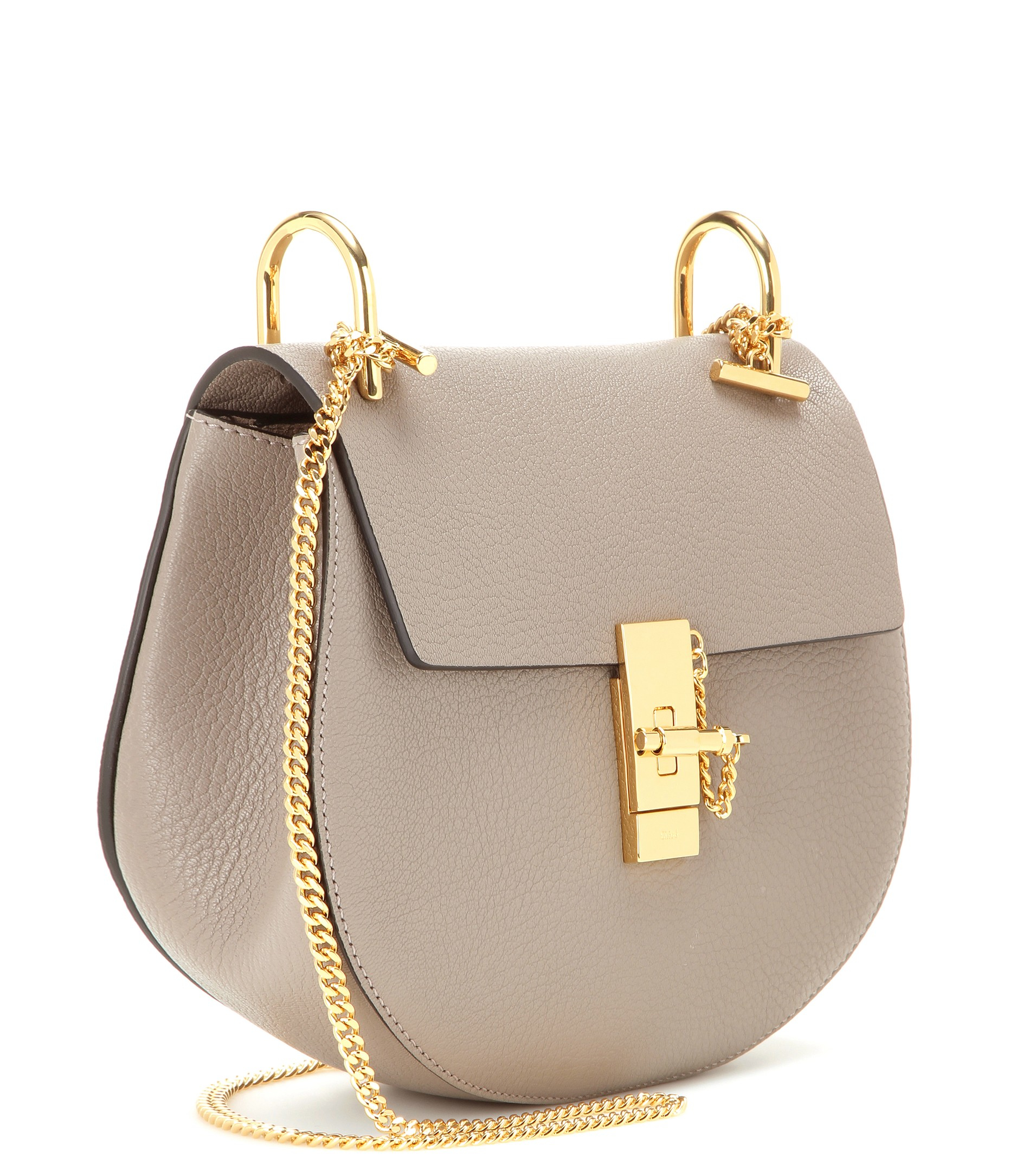 Chloé Drew Small Leather Shoulder Bag in Gray - Lyst