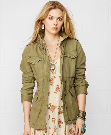 Denim & Supply Ralph Lauren Herringbone Field Jacket in Green (Olive ...