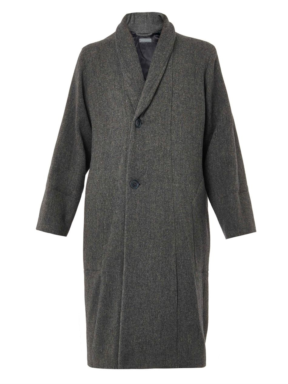 Lyst - Christophe Lemaire Oversized Shawl-collar Wool Coat in Green for Men