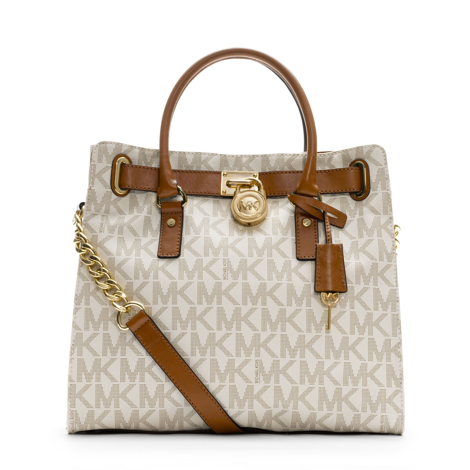 Lyst - Michael Kors Hamilton Large Logo Tote in White