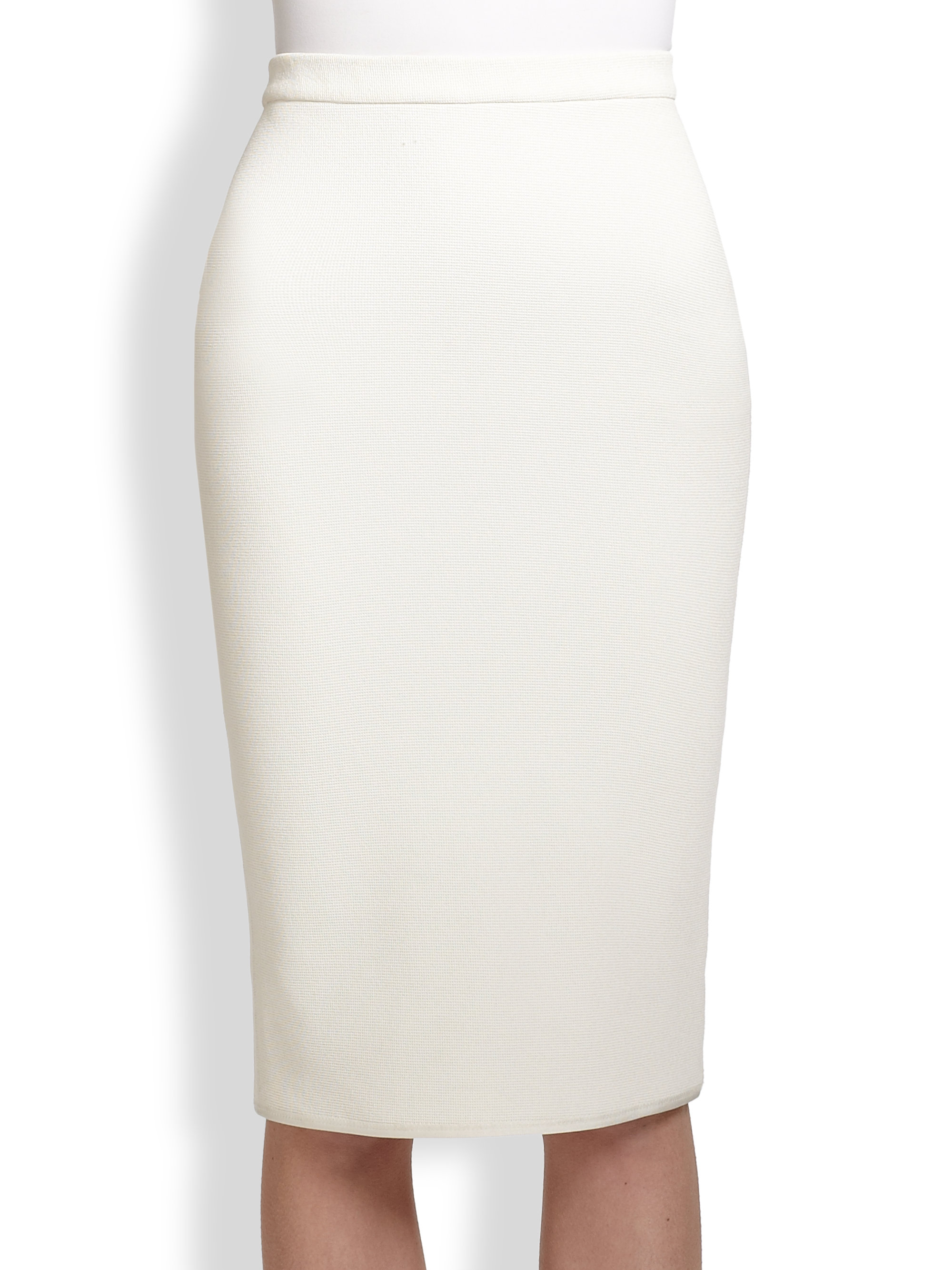 Theyskens' Theory Sencil Stretch Knit Pencil Skirt in White (SOFT WHITE ...