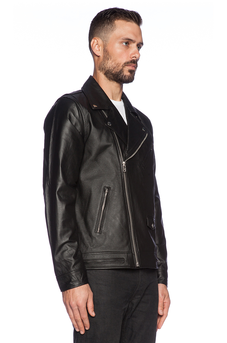 Lyst Obey Saint S Leather Jacket In Black For Men Gallery