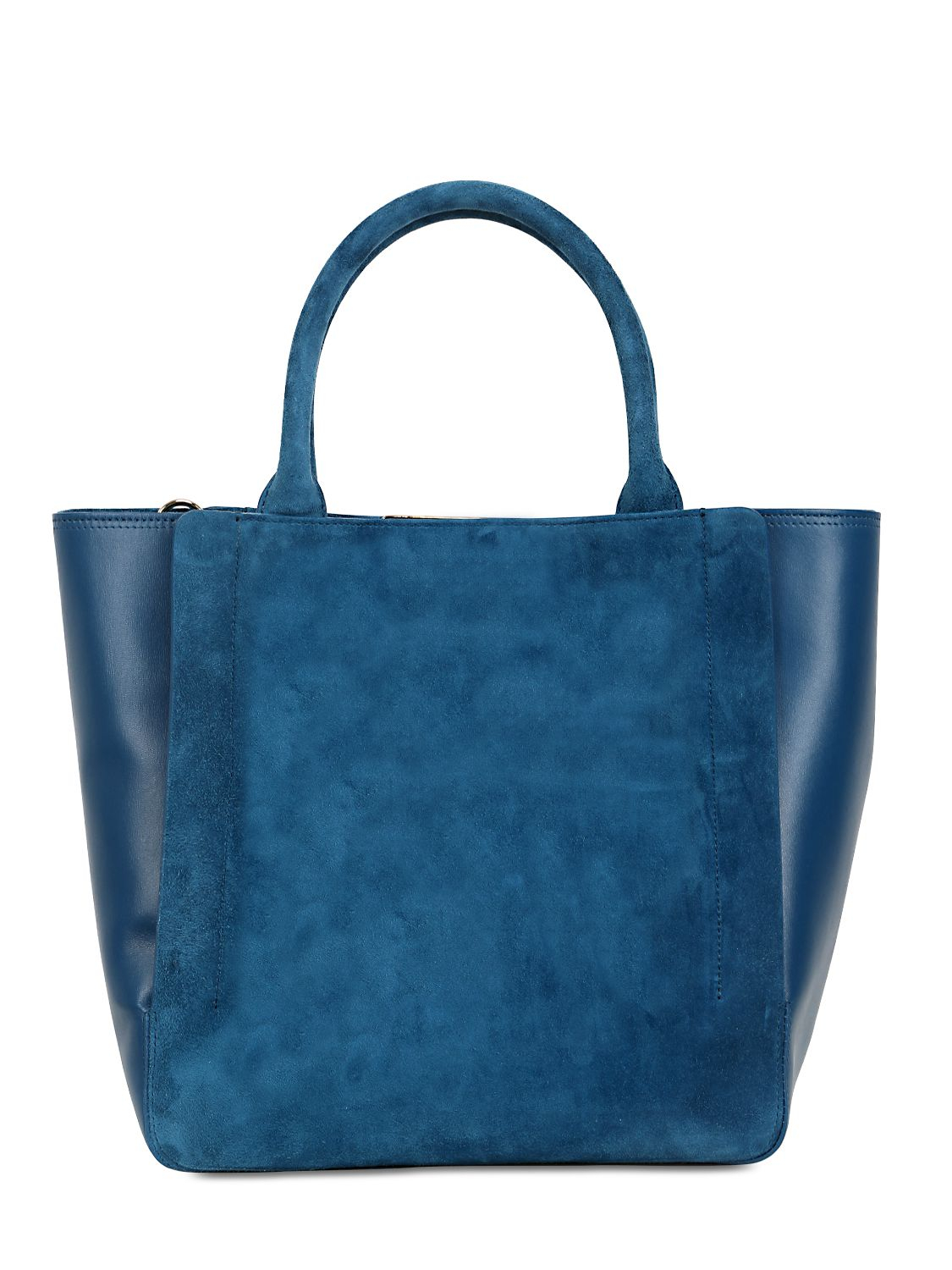 Lyst - Roger Vivier Small Ines Suede Leather Tote Bag in Blue