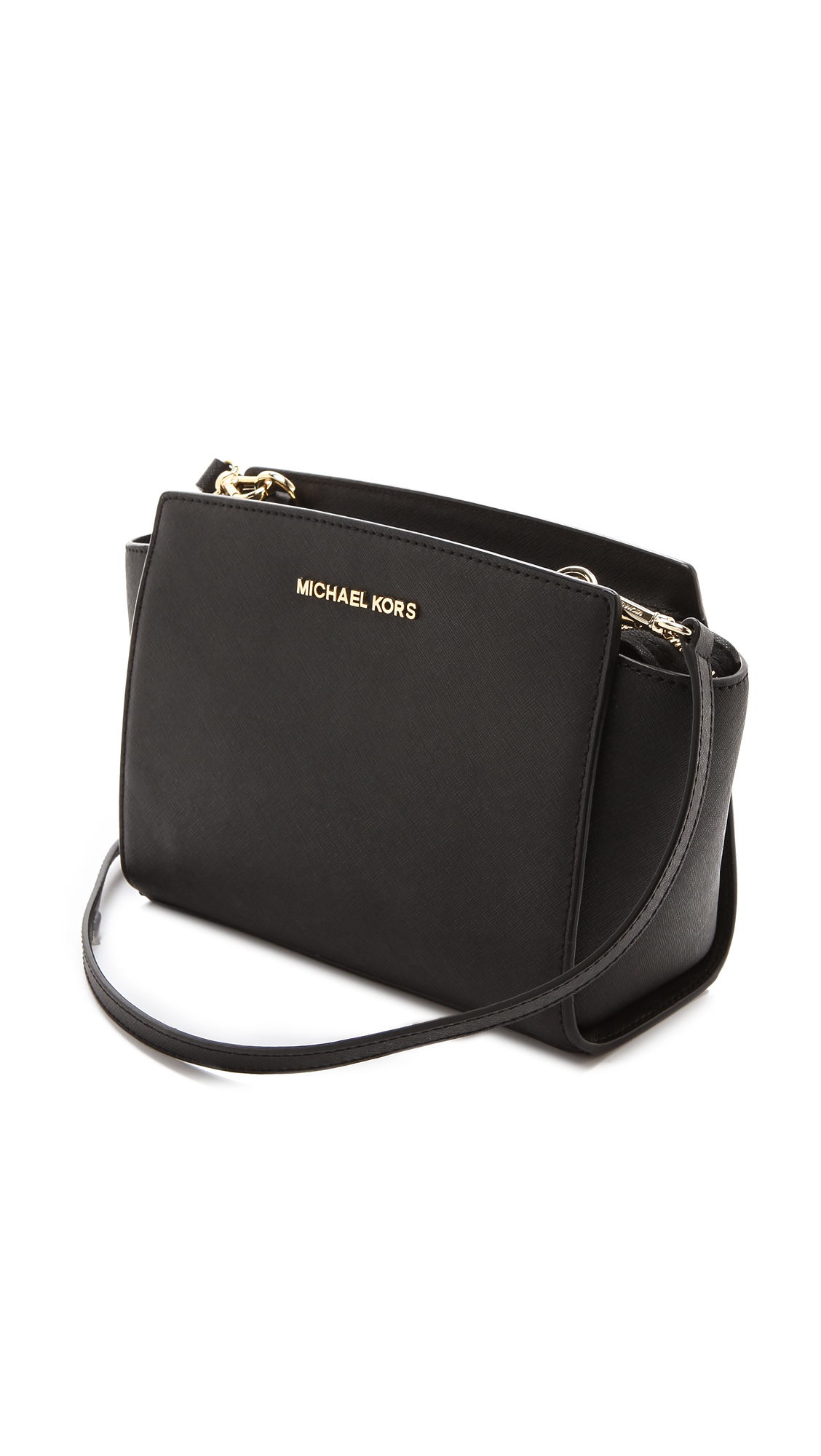 MICHAEL Michael Kors Selma Medium Messenger Bag in Black - Lyst