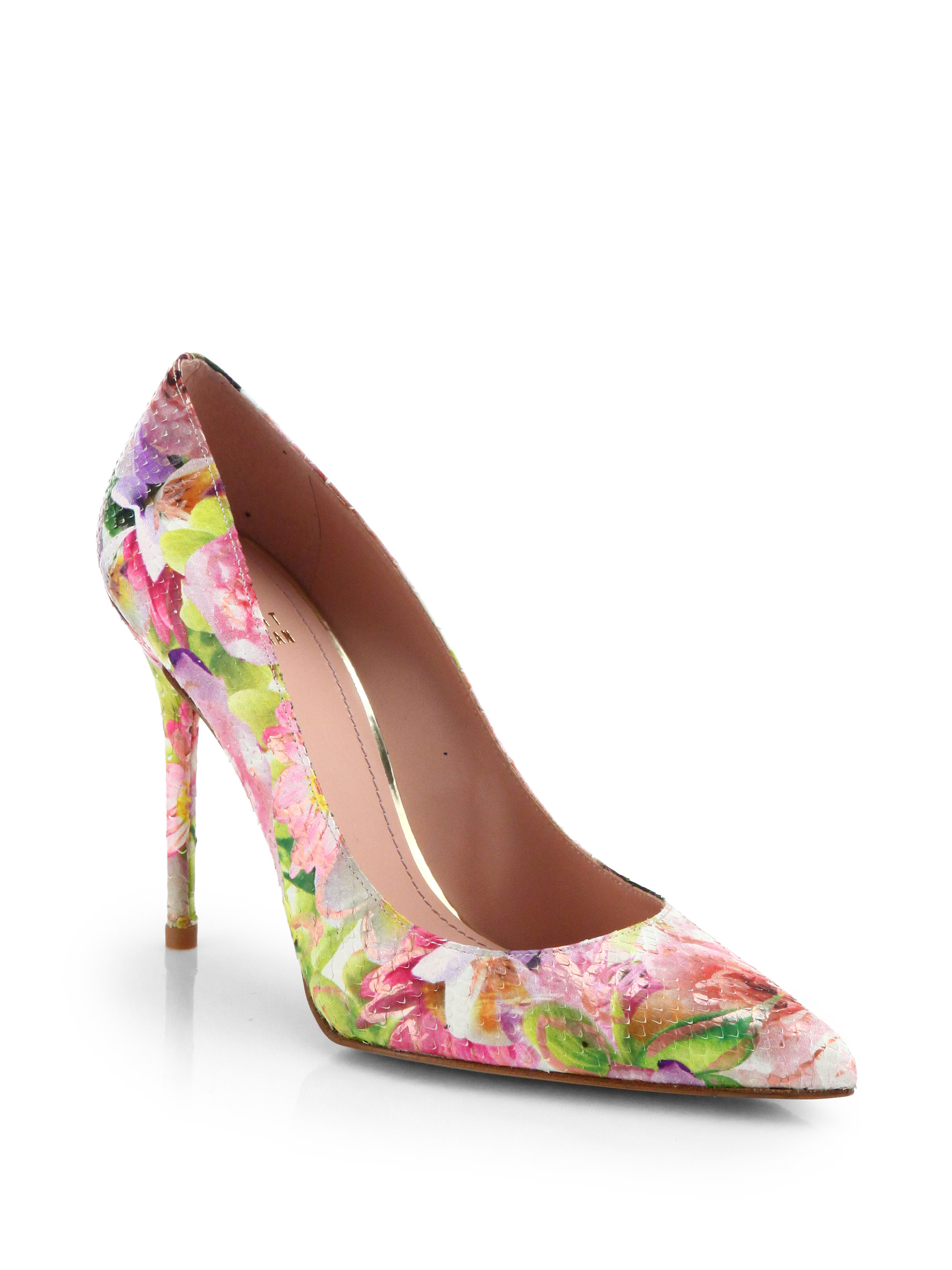 Lyst - Stuart Weitzman Nouveau Floralprint Python Pumps