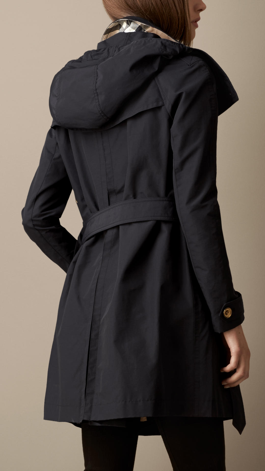 Lyst - Burberry Mid Length Faille Trench Coat with Removable Hood in Blue