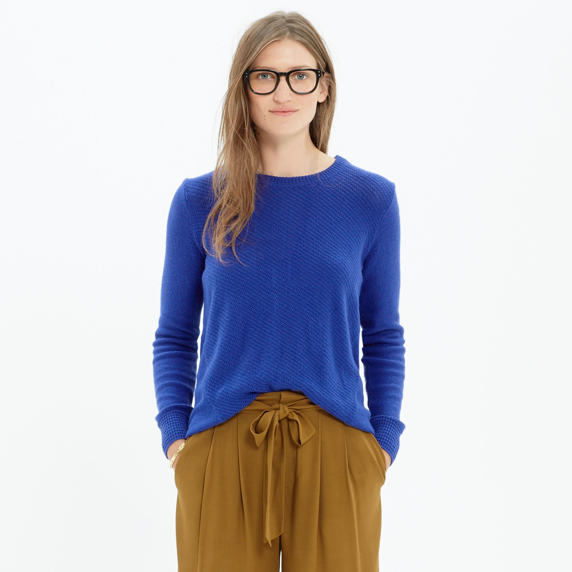 Madewell Back-Zip Pullover Sweater in Blue | Lyst