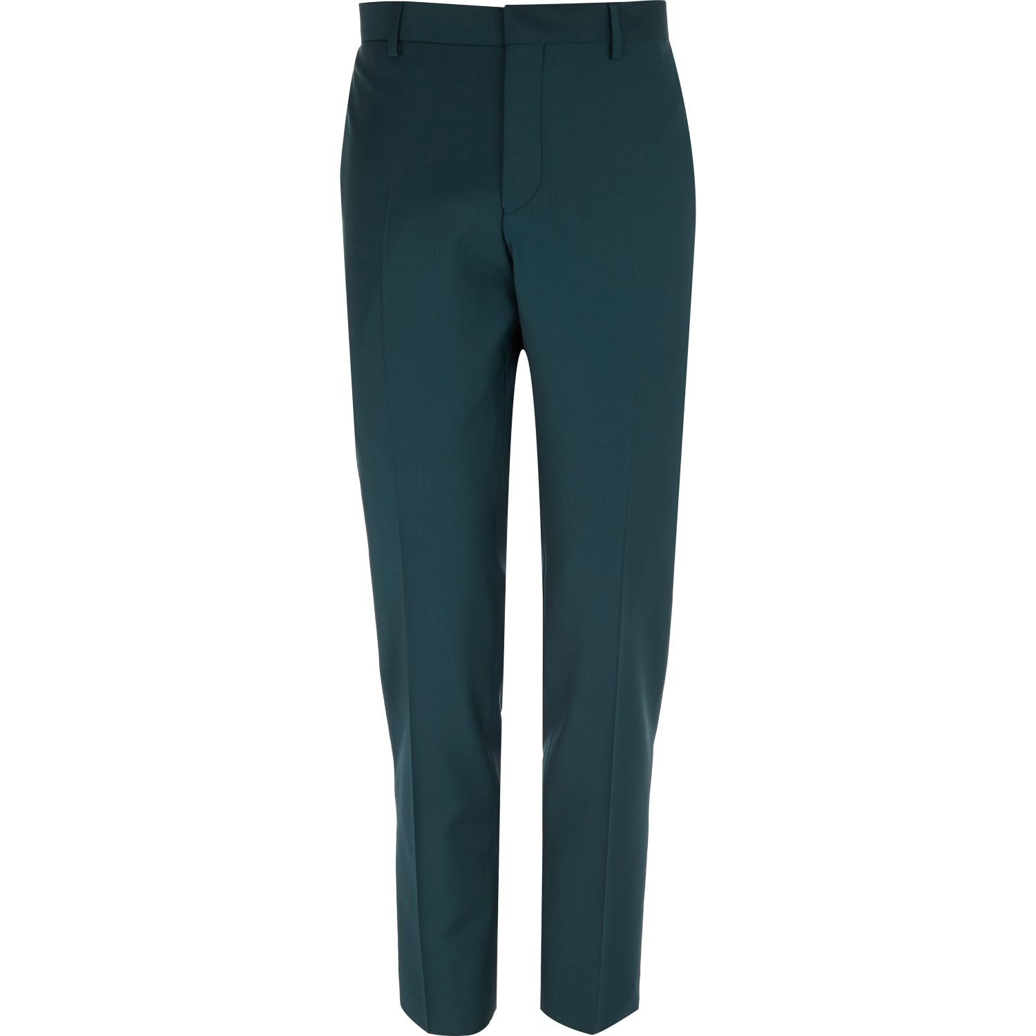 River island Dark Green Wool-Blend Skinny Suit Pants in Green for Men ...