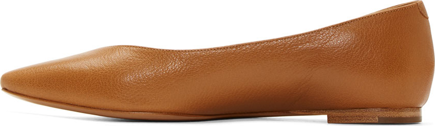 tan leather pointed flats