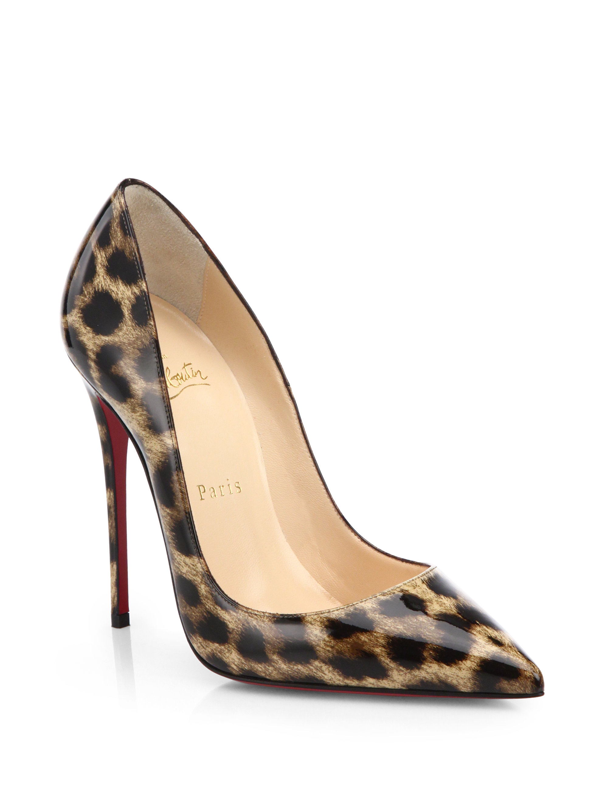 louboutin shoes replica - Christian louboutin So Kate Leopard-Print Patent Leather Pumps in ...