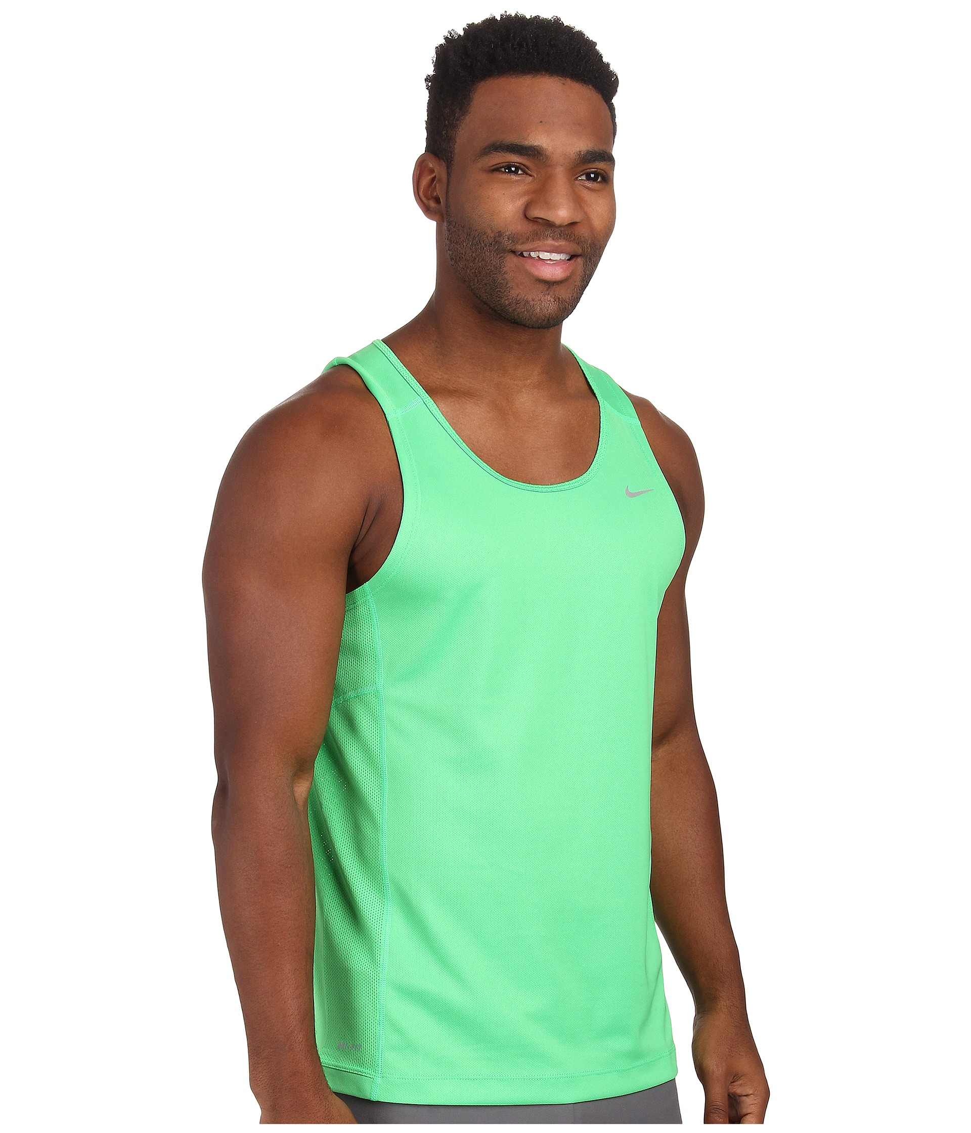 Nike Miler Singlet (Team) in Green for Men (Light Green Spark/Light ...