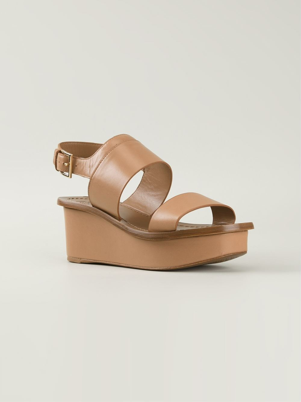 tory burch wedge flip flops tan