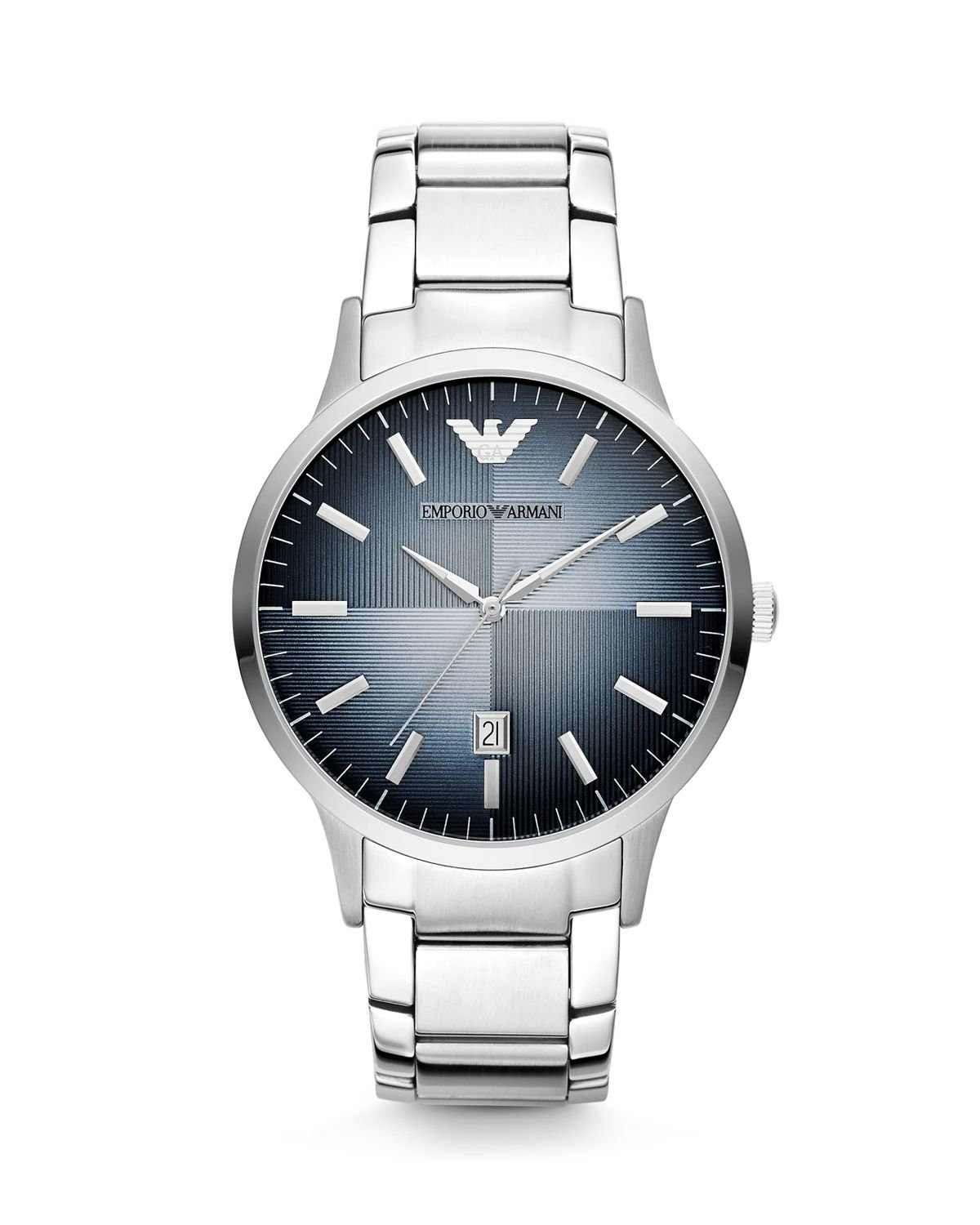 Lyst - Emporio Armani Blue Dial Watch, 43mm in Metallic for Men