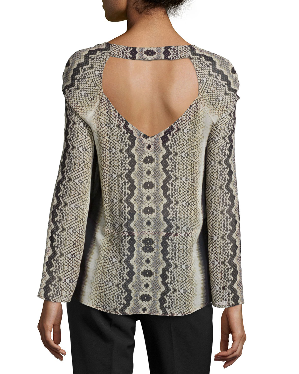 snake print top long sleeve