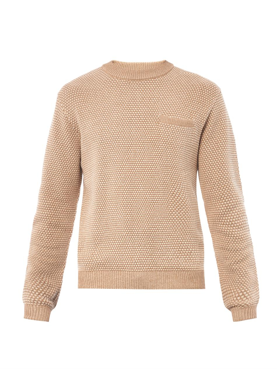 Lyst - Patrik Ervell Seedstitch Knitted Cotton Sweater in Natural for Men
