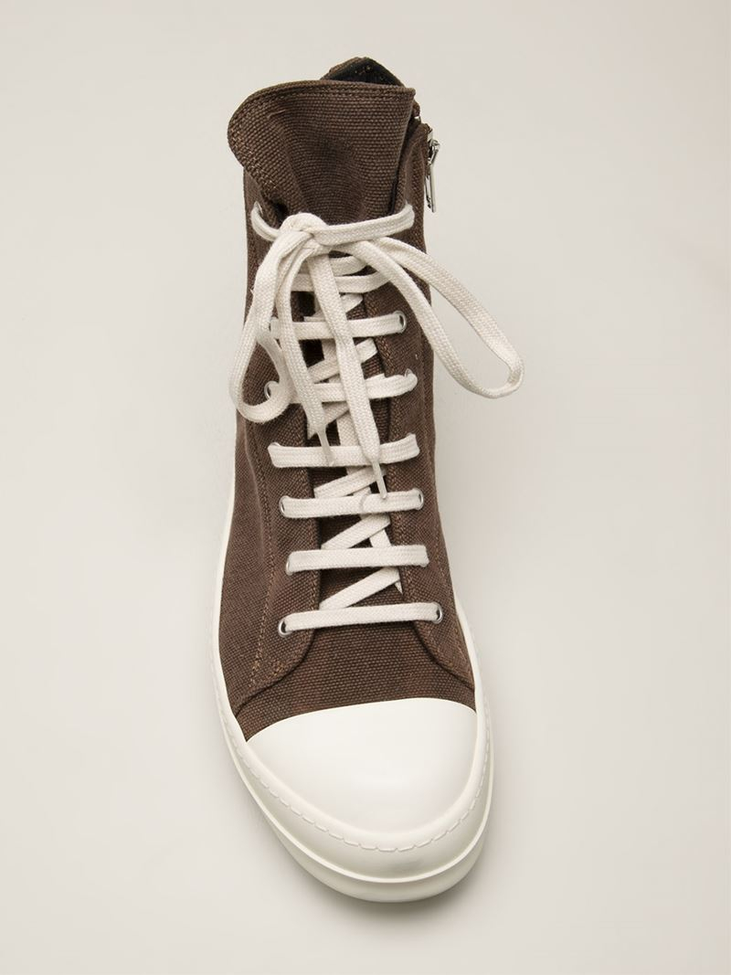 Lyst - Drkshdw By Rick Owens 'Ramones' High Top Trainers in Brown for Men