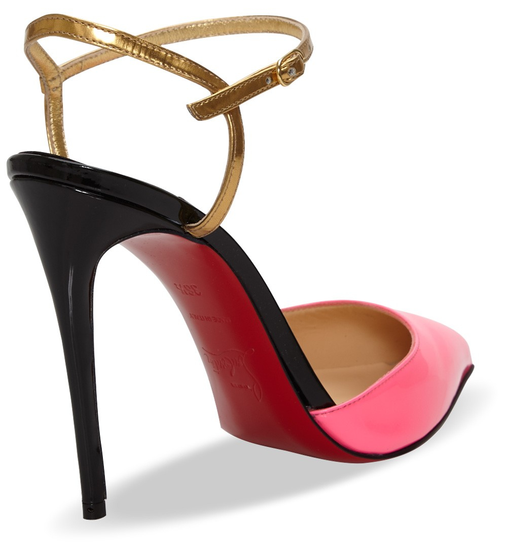 Christian louboutin Rivierina Pink Ankle Strap Heel in Pink | Lyst