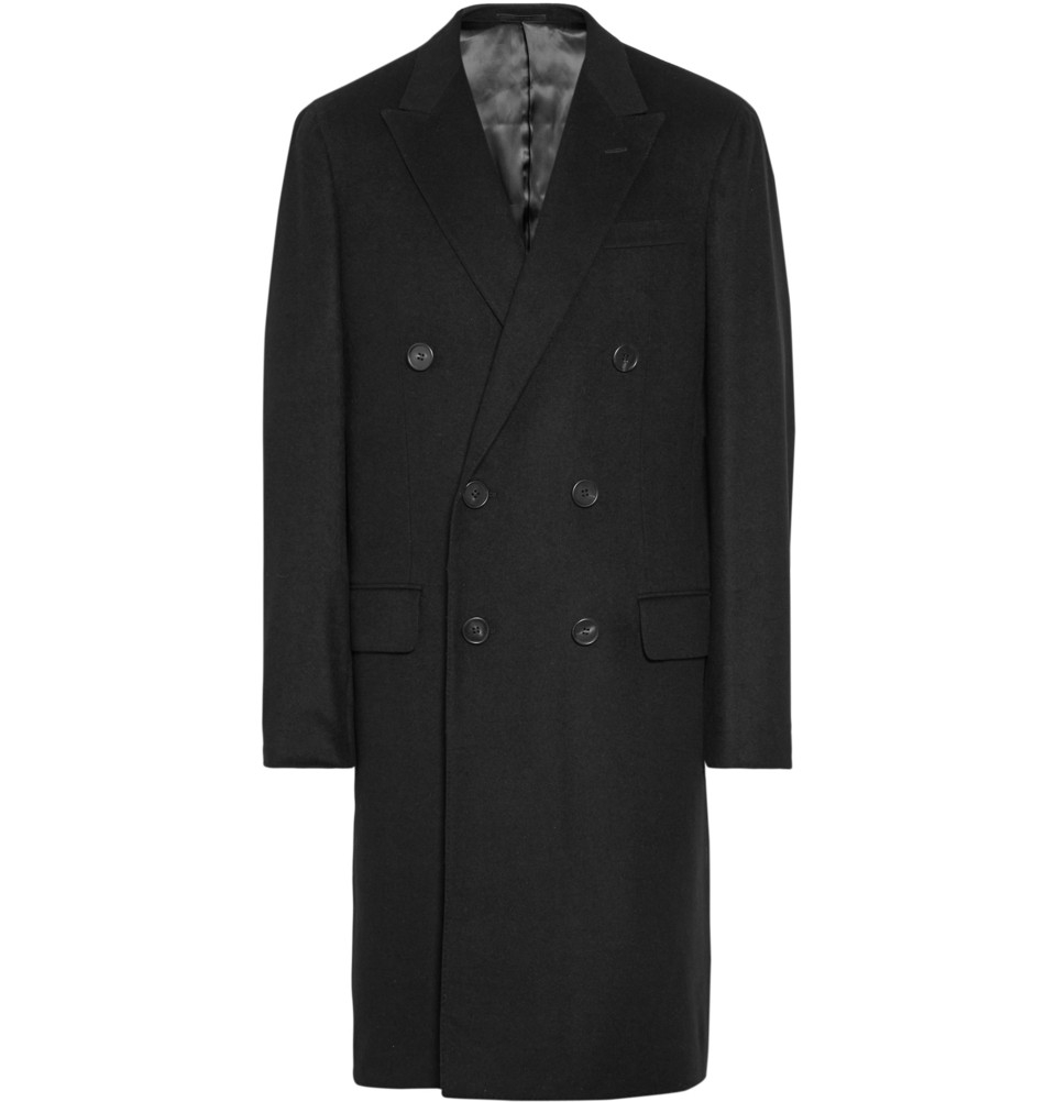 Lanvin Double-Breasted Felted Wool And Cashmere-Blend Overcoat in Black ...